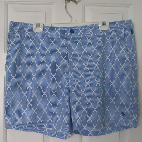 Penguin by Munsingwear Mens Blue Mesh-lined Shorty Swim Trunk NWOT- Size 38W-40W - Picture 4 of 6